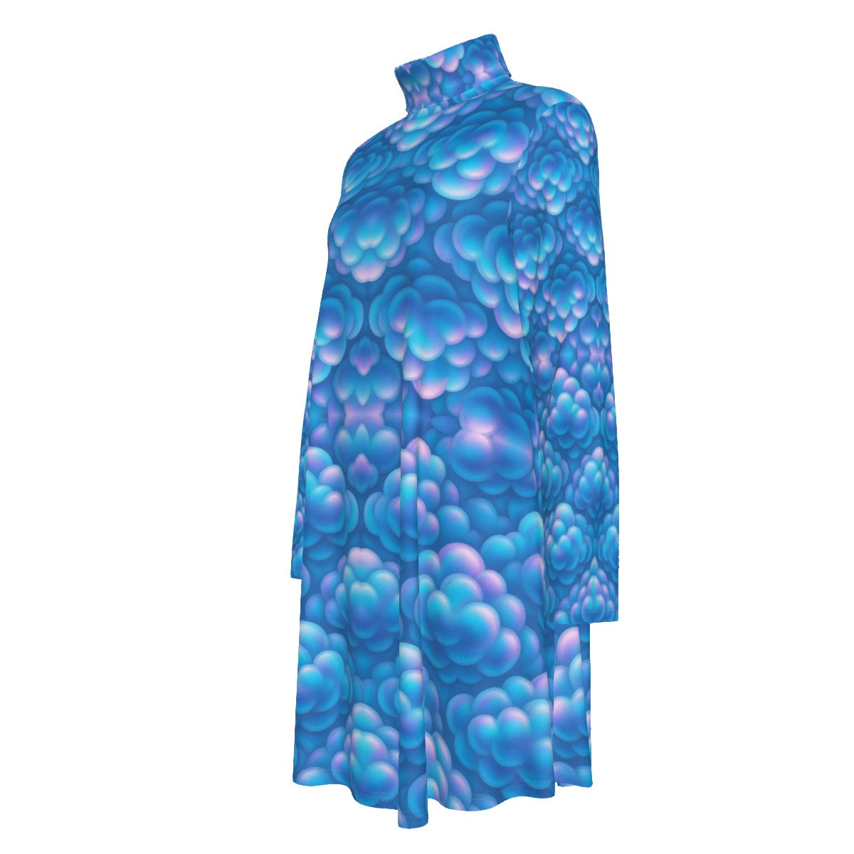 Women's High Neck Dress With Long Sleeve