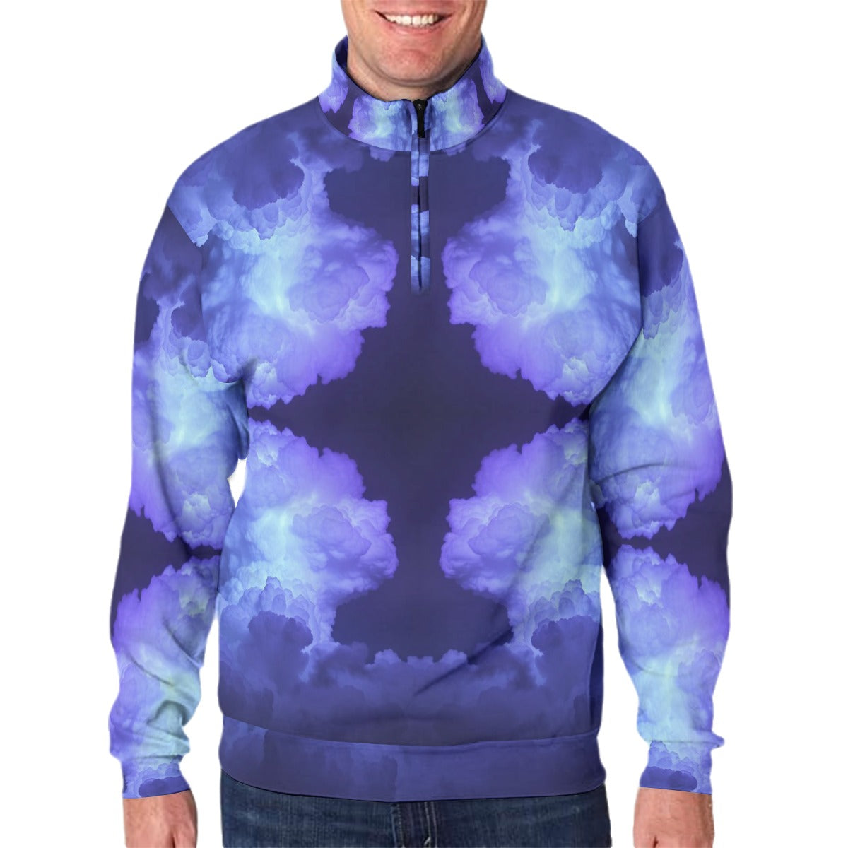 Men's Hidden Half-Zip Placket Hoodie