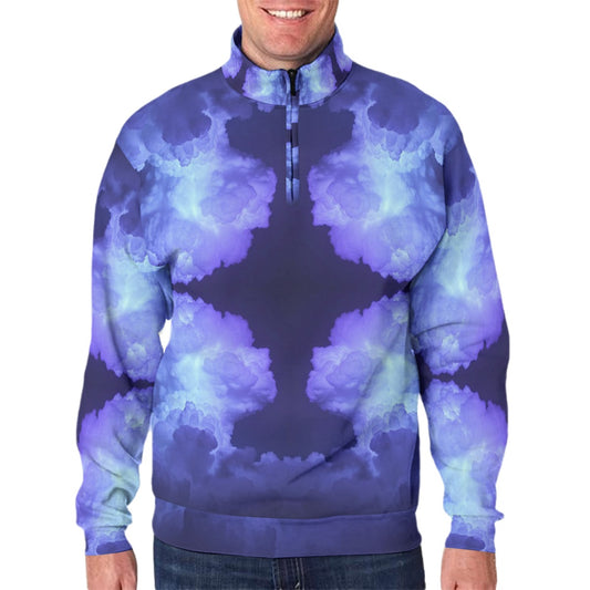 Men's Hidden Half-Zip Placket Hoodie