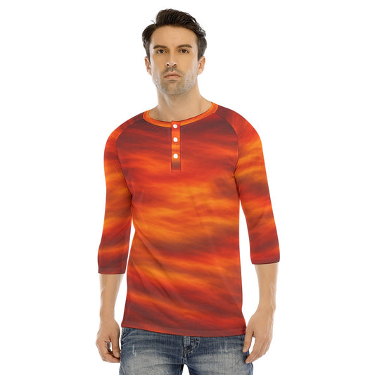 Men's Bracelet Sleeve T-shirt With Button Closure - view 1