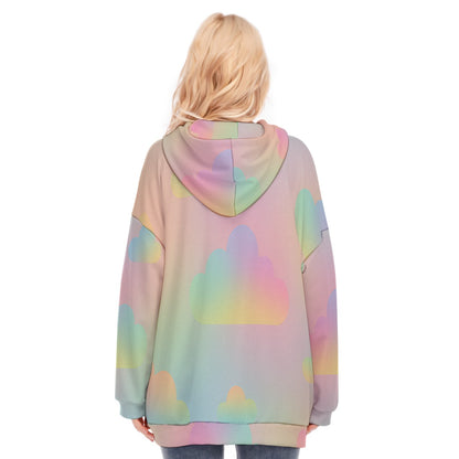 Women's Long Hoodie With Zipper Closure