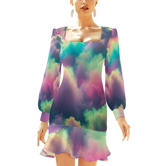 Women's Ruffle Hem Skinny Dress