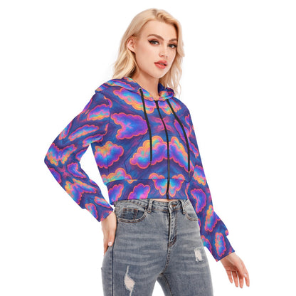 Women's Crop Top Hoodie With Zipper Closure