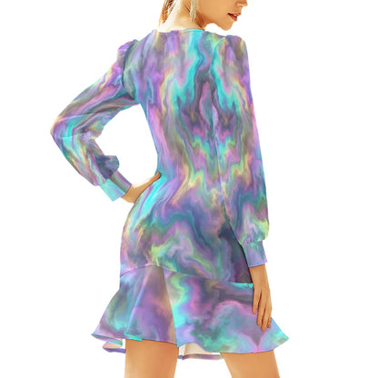 Women's Ruffle Hem Skinny Dress