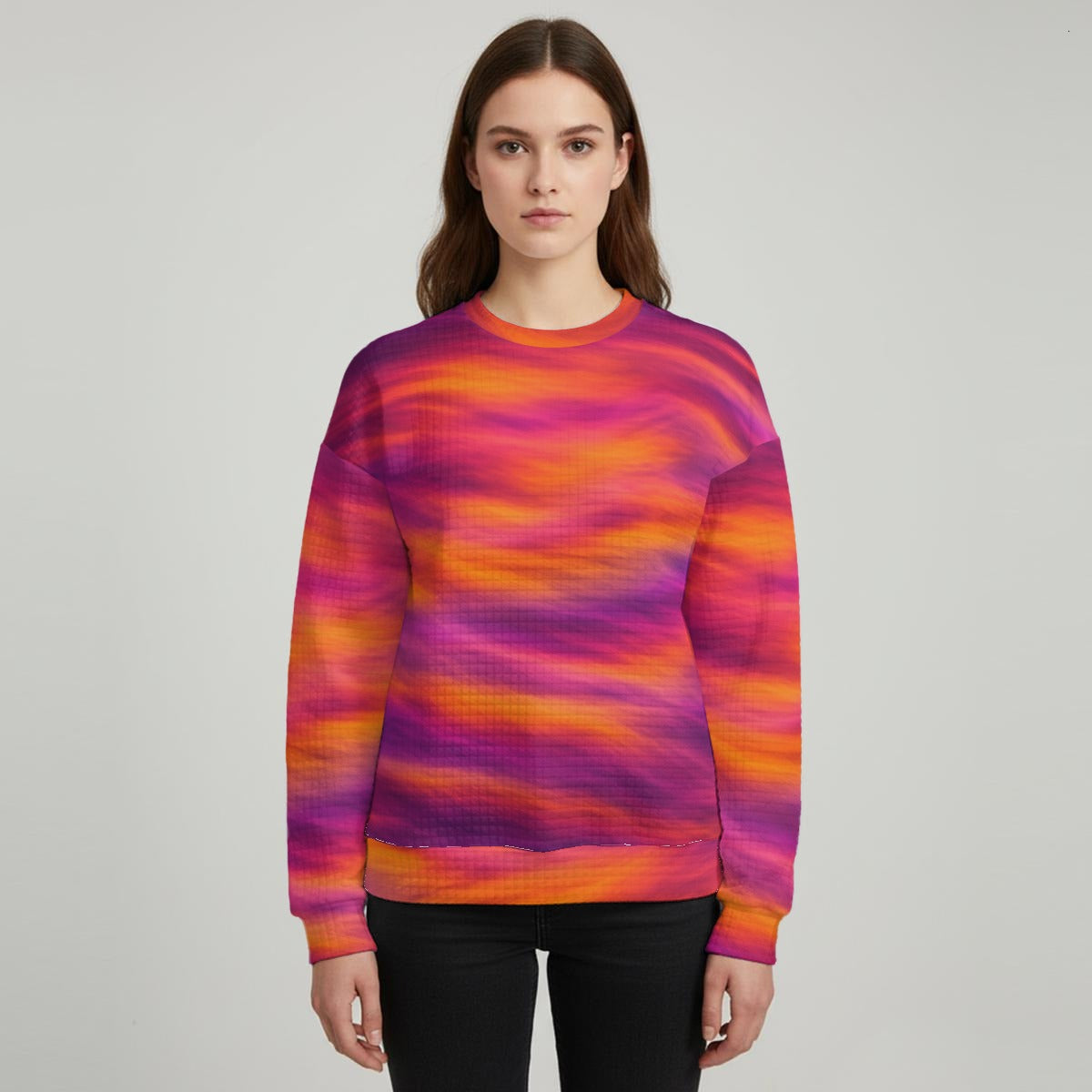 Women's Thick Waffle Knit Sweatshirt