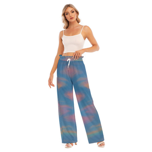 Women's Waist Fungus Edge Wide-leg Pants