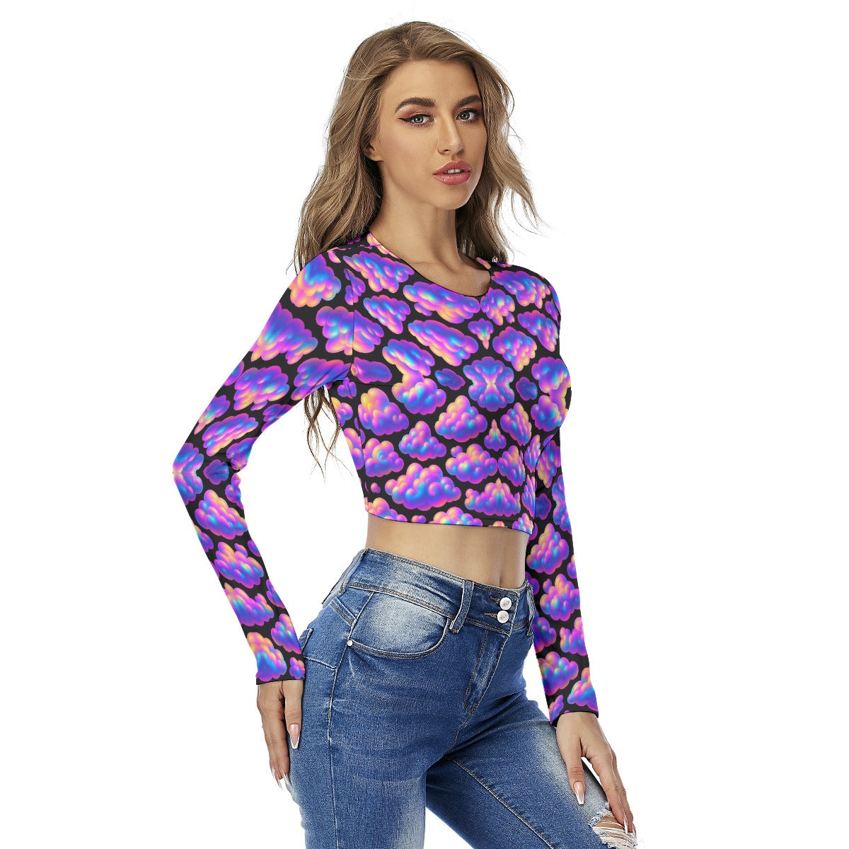 Women's Round Neck Crop Top T-Shirt