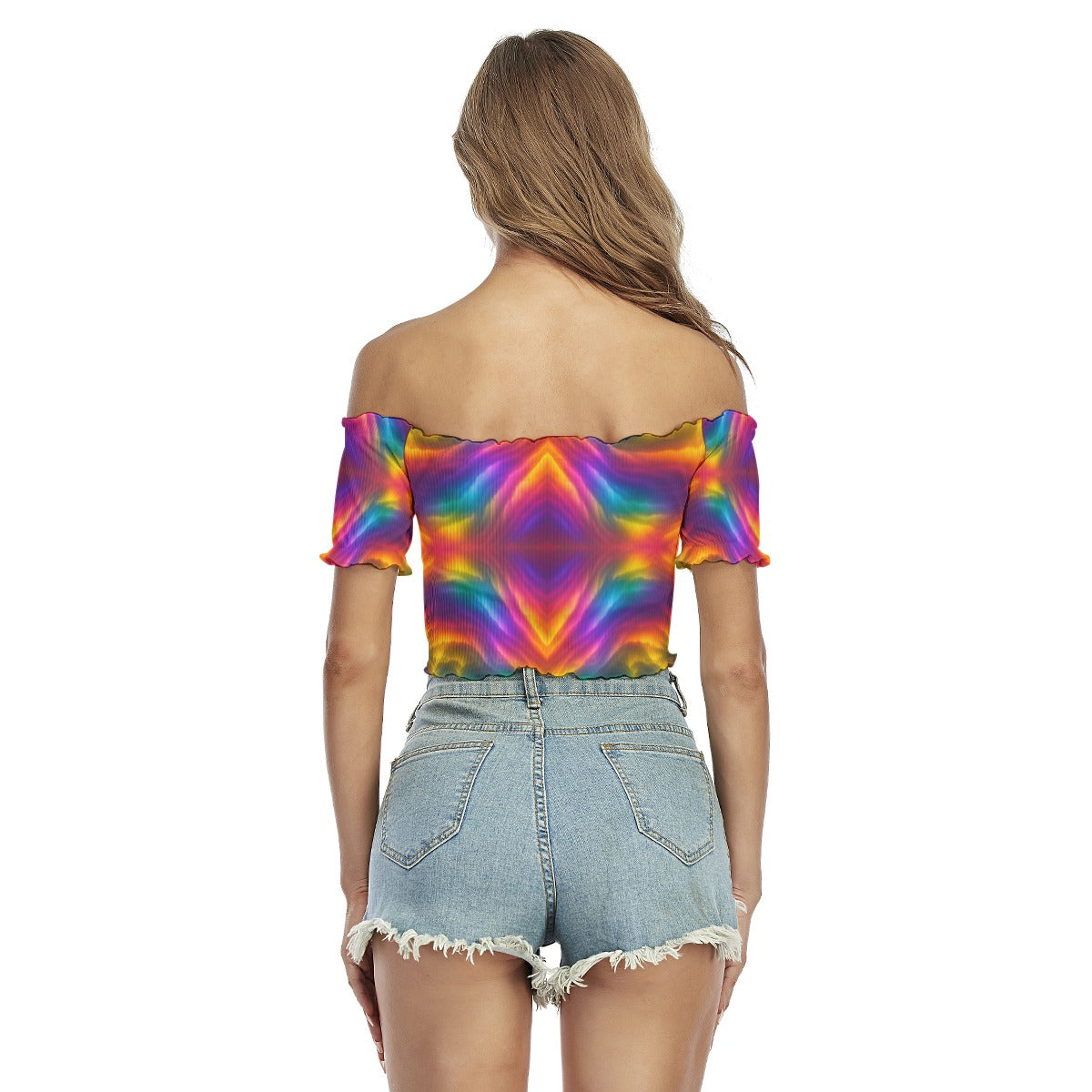 Women's One-shoulder Off-the-navel Short Sleeve T-shirt