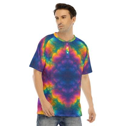 Men's Raglan Sleeve T-shirt With Button Closure