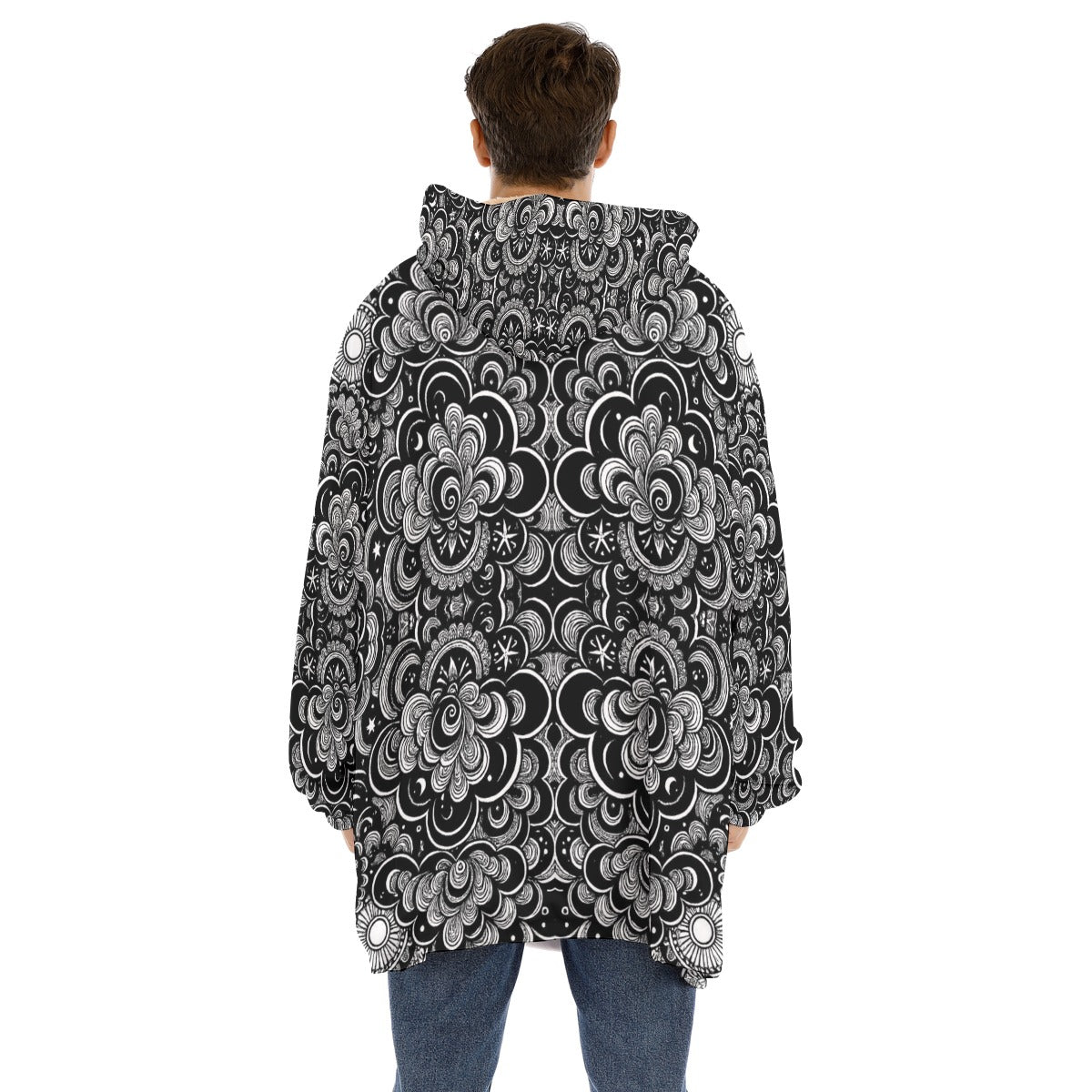 Unisex Sherpa Fleece Hoodie Blanket