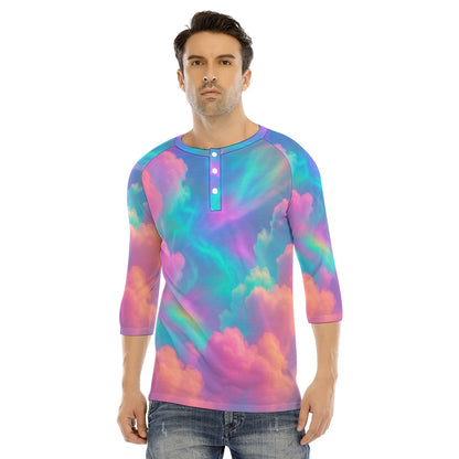 Men's Bracelet Sleeve T-shirt With Button Closure - view 1