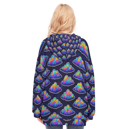 Women's Long Hoodie With Zipper Closure