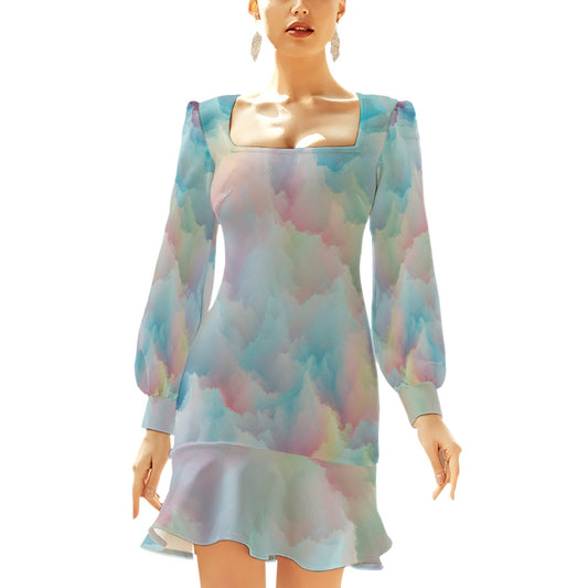 Women's Ruffle Hem Skinny Dress