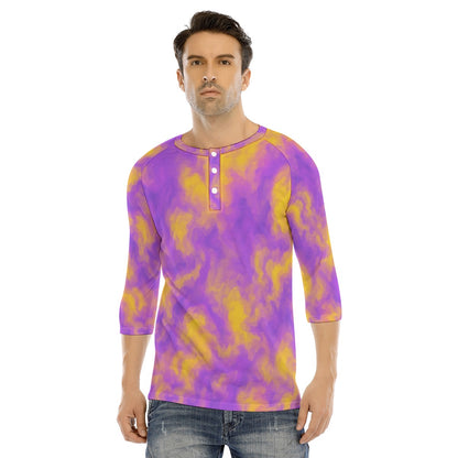 Men's Bracelet Sleeve T-shirt With Button Closure - view 1