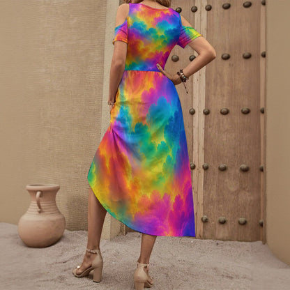 Women's V-neck Off-shoulder Dress
