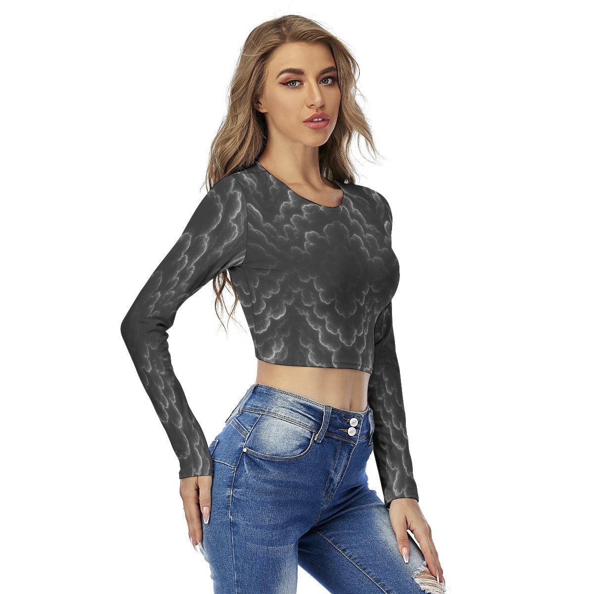 Women's Round Neck Crop Top T-Shirt