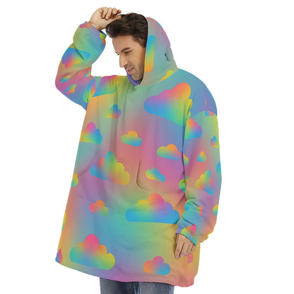 Unisex Sherpa Fleece Hoodie Blanket