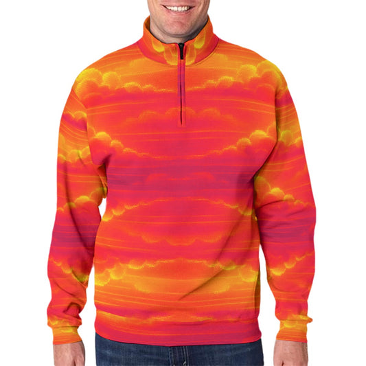 Men's Hidden Half-Zip Placket Hoodie