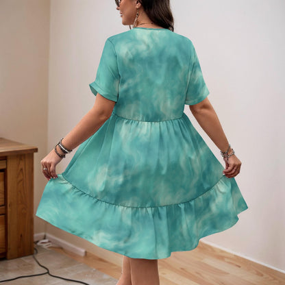 Unisex Women’s Floral V-Neck Short Sleeve Dress