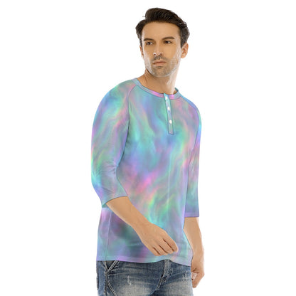 Men's Bracelet Sleeve T-shirt With Button Closure - view 2