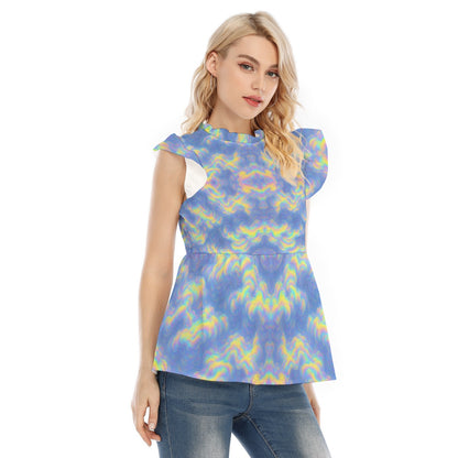 Women's Blouse With Lotus Leaf Lace