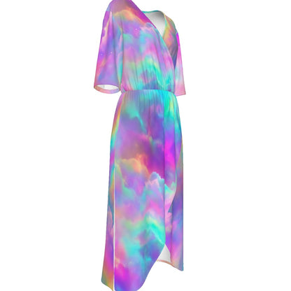 Women's Short Sleeve V-neck Dress