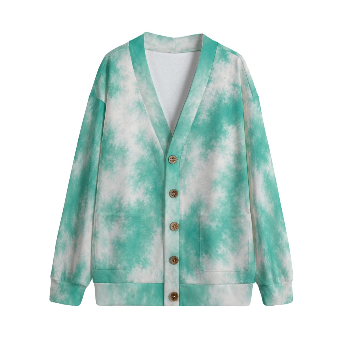 Unisex V-Neck Knitted-Fleece Button Cardigan - view 1