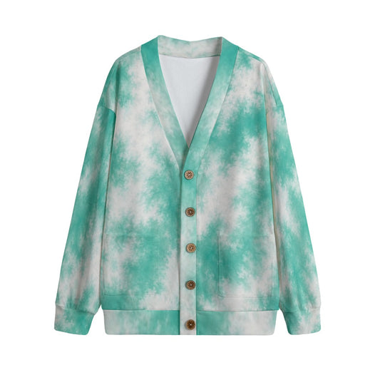 Unisex V-Neck Knitted-Fleece Button Cardigan - view 1
