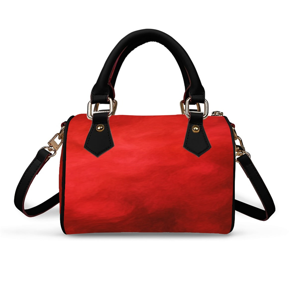 Unisex Classic Barrel-Shaped PU Leather Handbag