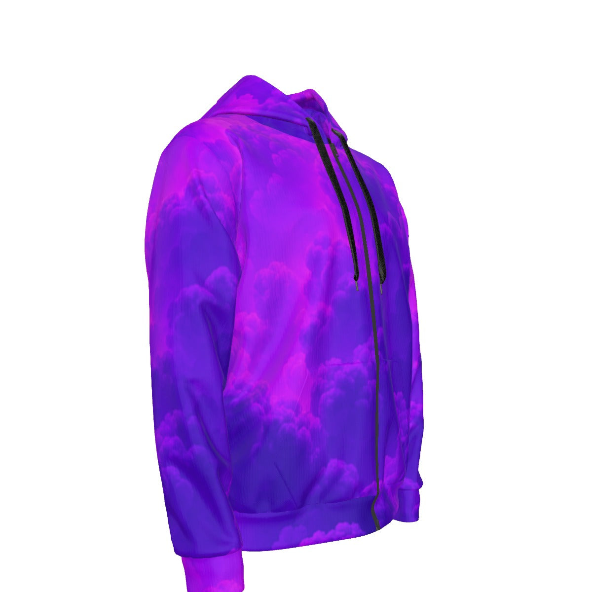 Unisex Zipper Hoodie With Black Lining