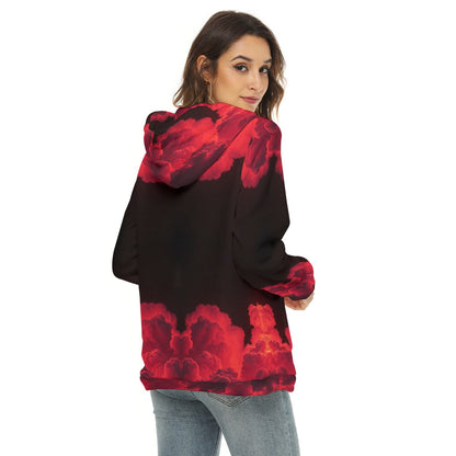 Women's Borg Fleece Hoodie With Half Zip