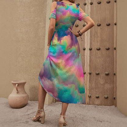 Women's V-neck Off-shoulder Dress