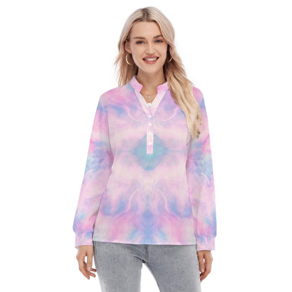 Women's Long Sleeve Blouse With Button Closure