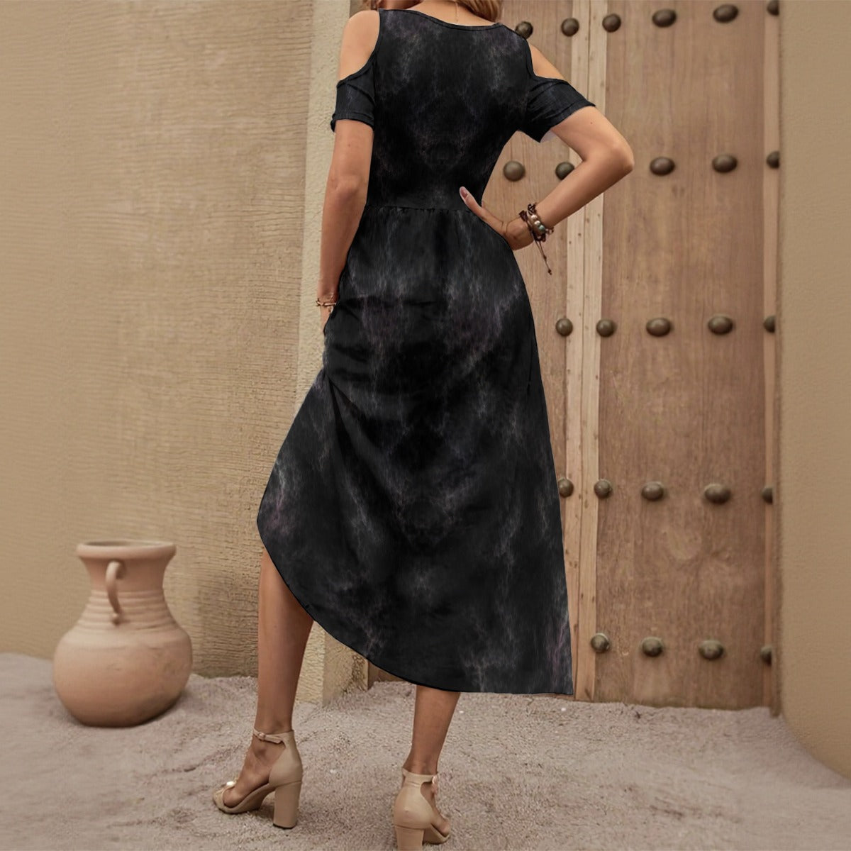 Women's V-neck Off-shoulder Dress