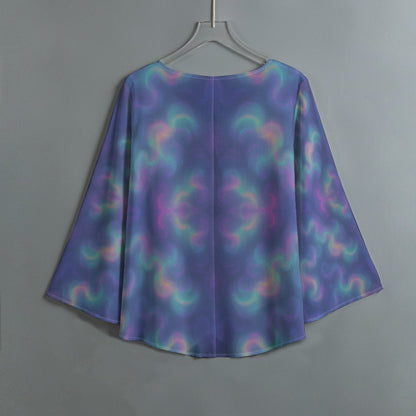 Women's V-neck T-shirt With Irregular Hem