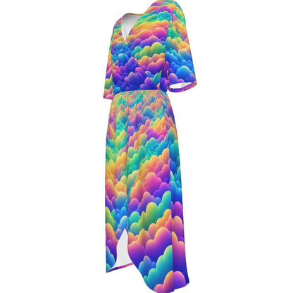 Women's Short Sleeve V-neck Dress