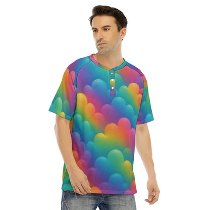 Men's Raglan Sleeve T-shirt With Button Closure