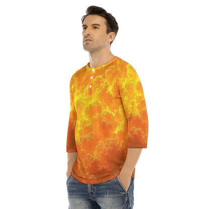 Men's Bracelet Sleeve T-shirt With Button Closure - view 3