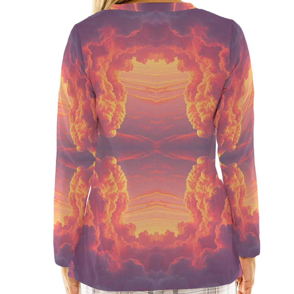 Women's Loose V-Neck T-Shirt With Long Sleeve