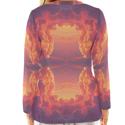 Women's Loose V-Neck T-Shirt With Long Sleeve