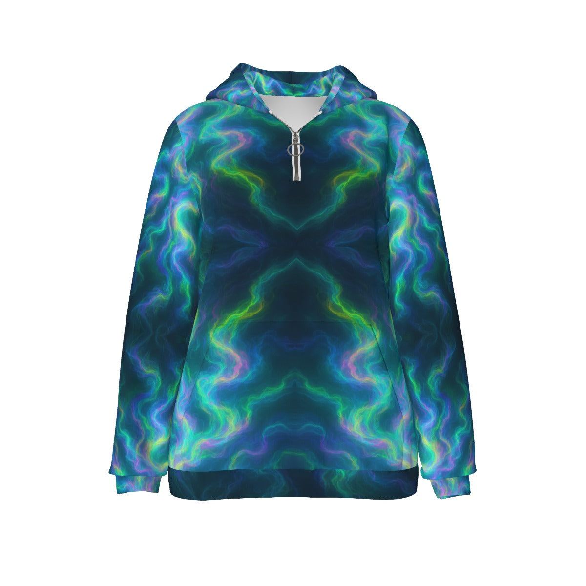 Women's Borg Fleece Hoodie With Half Zip