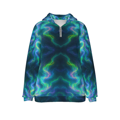 Women's Borg Fleece Hoodie With Half Zip