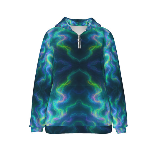 Women's Borg Fleece Hoodie With Half Zip