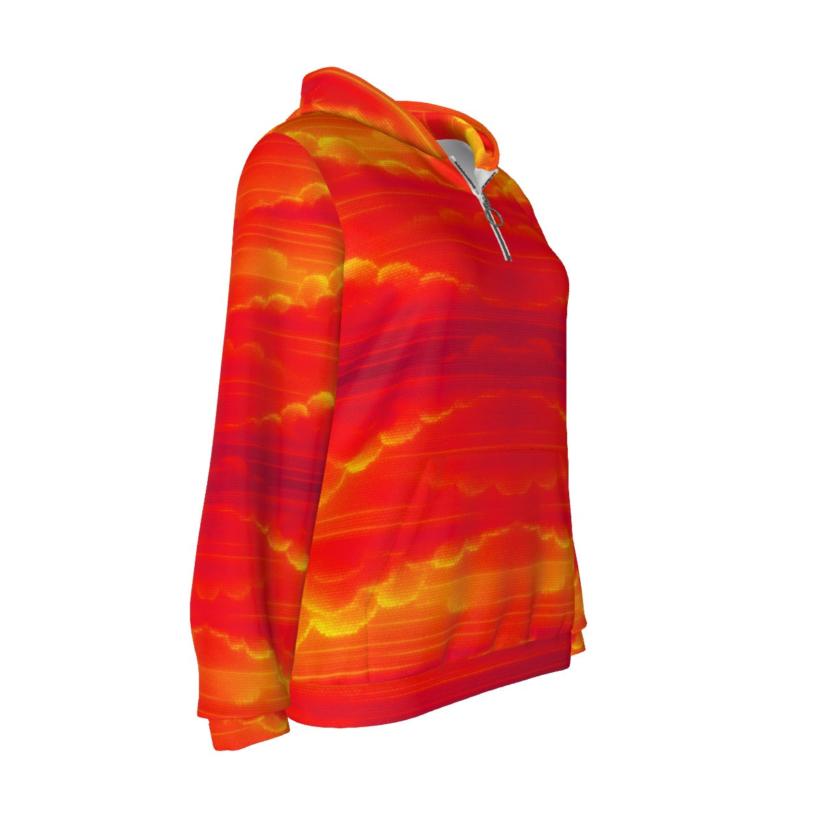 Women's Borg Fleece Hoodie With Half Zip