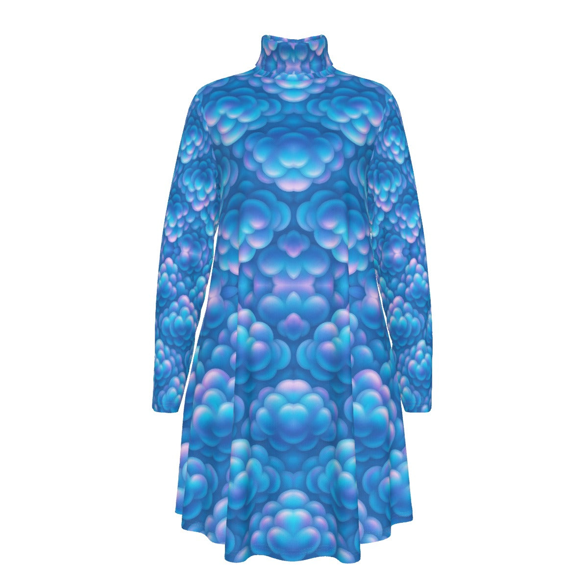 Women's High Neck Dress With Long Sleeve