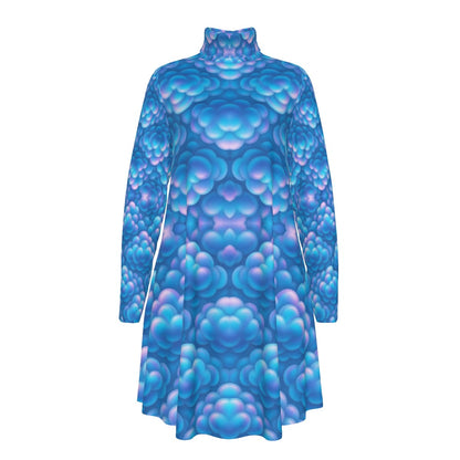 Women's High Neck Dress With Long Sleeve