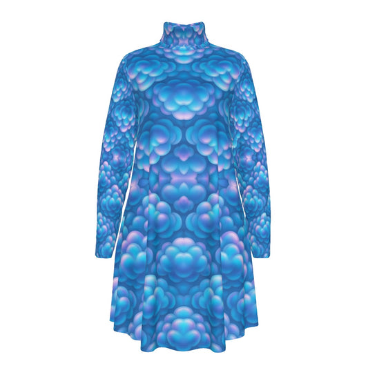 Women's High Neck Dress With Long Sleeve