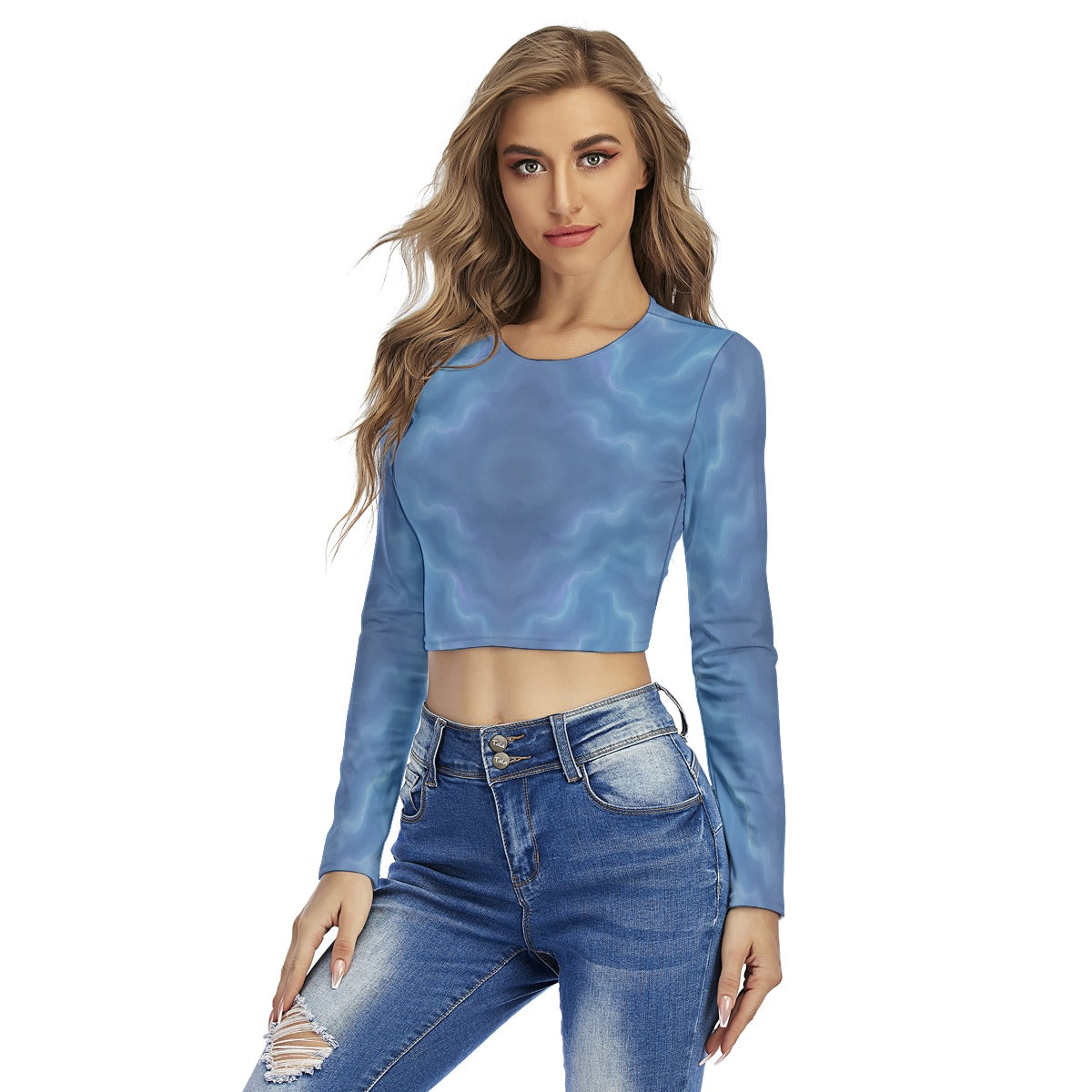 Women's Round Neck Crop Top T-Shirt