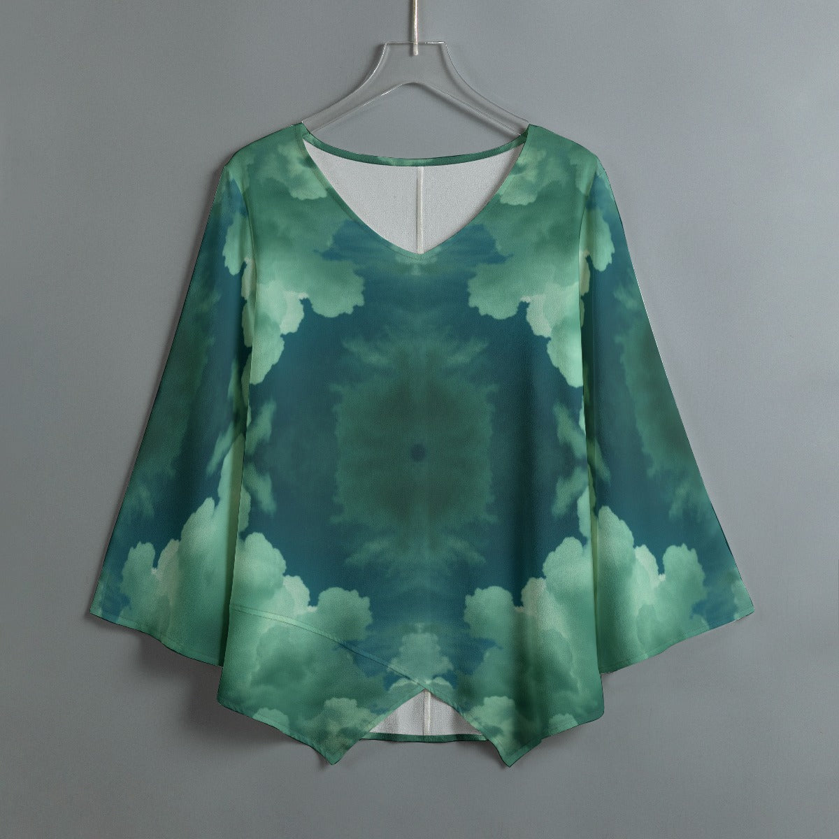 Women's V-neck T-shirt With Irregular Hem