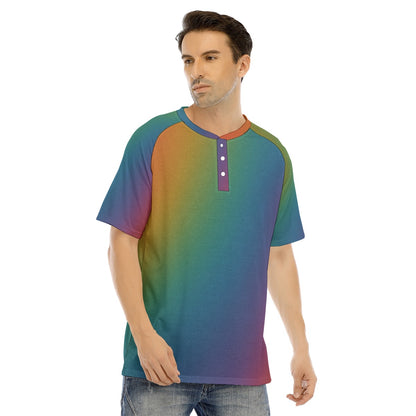 Men's Raglan Sleeve T-shirt With Button Closure
